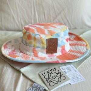 LOEWE🩵💛Paula's Ibiza Tie Dye Canvas Hat (NWT)